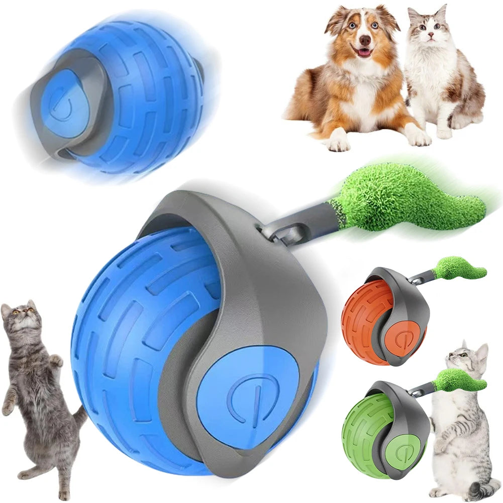 Cat Interactive Ball Toy, Automatic Rolling Ball with Tail, Rechargeable Smart Pet Interactive Toy, Intelligent Cat Toys Pet Sup