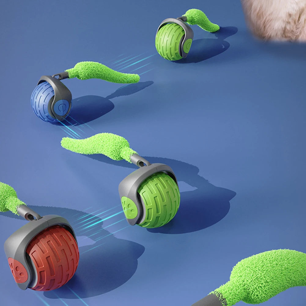 Cat Interactive Ball Toy, Automatic Rolling Ball with Tail, Rechargeable Smart Pet Interactive Toy, Intelligent Cat Toys Pet Sup